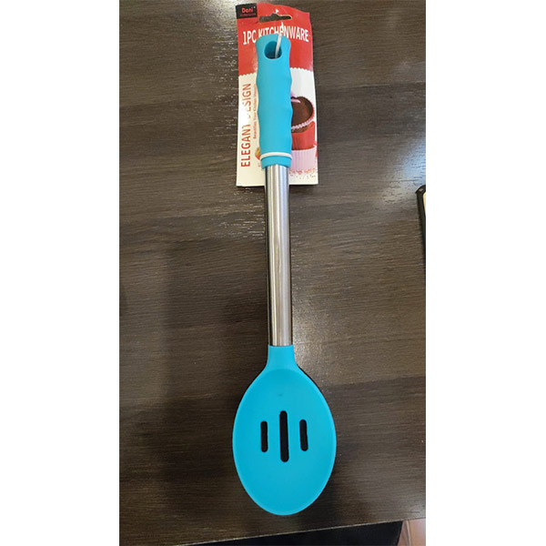 Silicone-Slotted-Spoon,-12”,-Blue,-Non-Scratch,-Heat-Safe